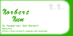 norbert nun business card